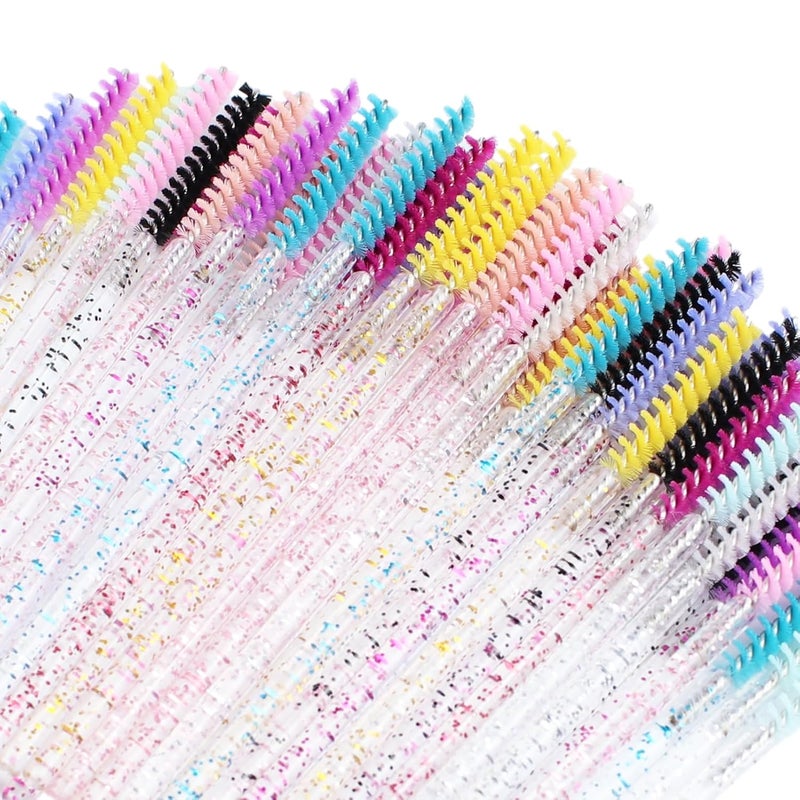 SenRocc 100pcs Disposable Skinny Mascara Wands Crystal Eyelash Brushes Mini Mascara Wands Micro Brush Lash Extension Supplies Lashes Extension Tools(Skinny-mix-100) - Image 5